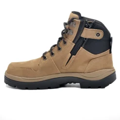Hiking Boots For Men*XLfeet Inc. Wide Load 590TZN - 6inch Taupe Soft Toe Zip / Lace Up Boot