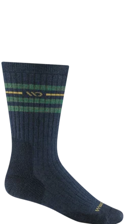 Crew Socks|Postal Approved Socks*XLfeet Inc. Wide Open Vintage Stripe Cushioned Crew Socks Single Pair - Denim
